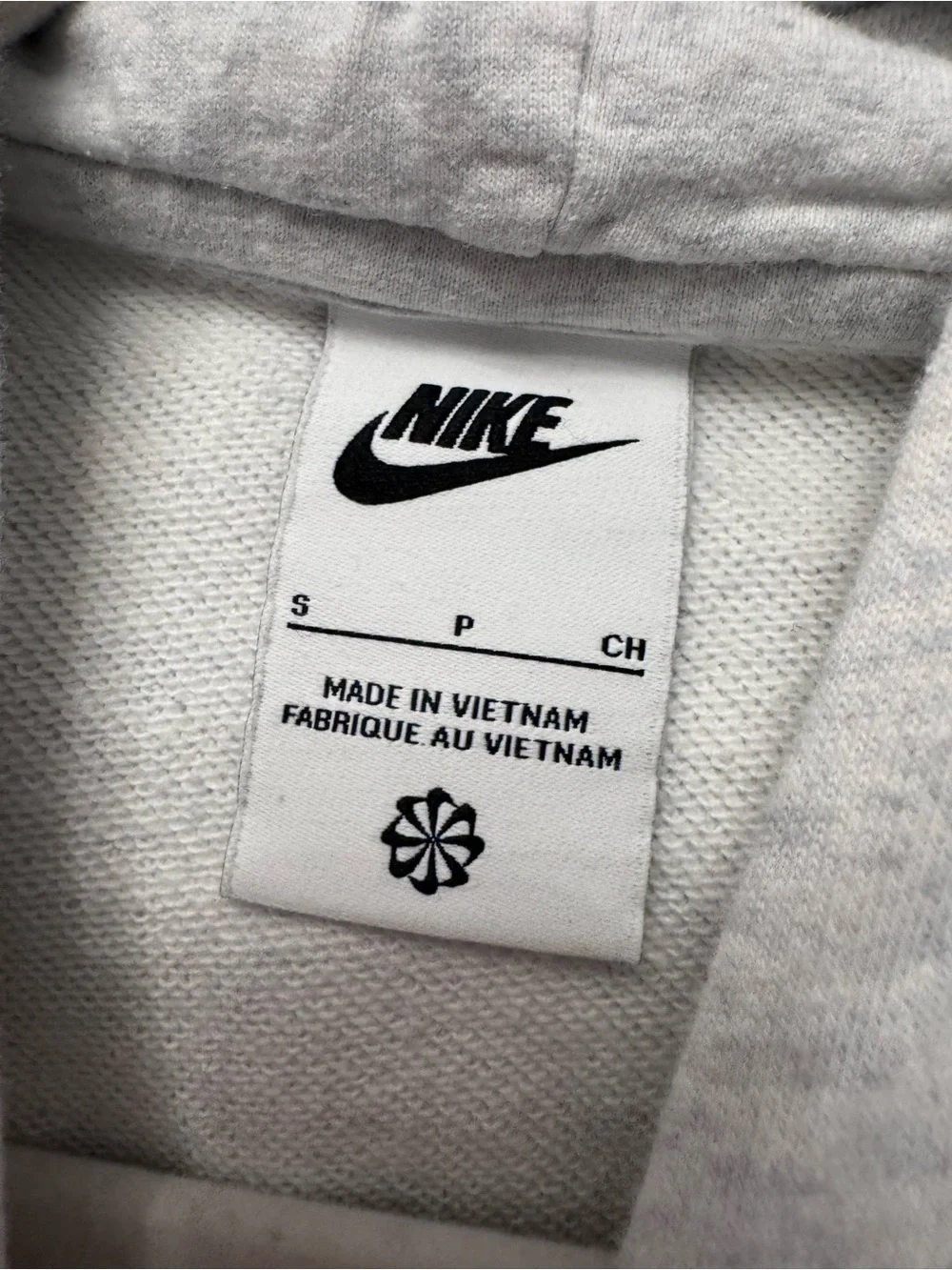 Nike Kids White Pullover Hoodie with Black Logo